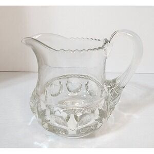 VTG INDIANA GLASS‎ KING'S CROWN THUMBPRINT CREAMER 5" HIGH X 4" WIDE